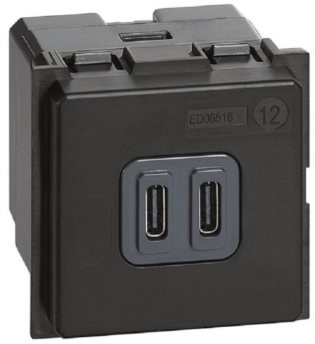 Розетка USB тип C+C модульная Legrand BTicino Living Now 1-м. 2 мод. 3000мА картинка